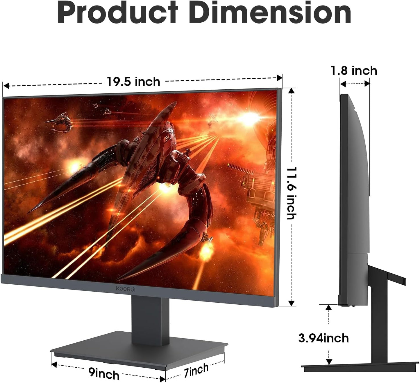 Monitor 21.5 Inch Gaming Monitor FHD 1080P/Full HD 100HZ PC Monitor VA Panel