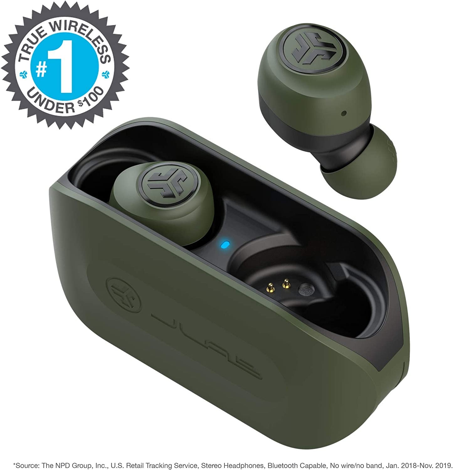 Go Air True Wireless Bluetooth Earbuds + Charging Case | Green | Dual Connect | IP44 Sweat Resistance | Bluetooth 5.0 Connection | 3 EQ Sound Settings:  Signature, Balanced, Bass Boost