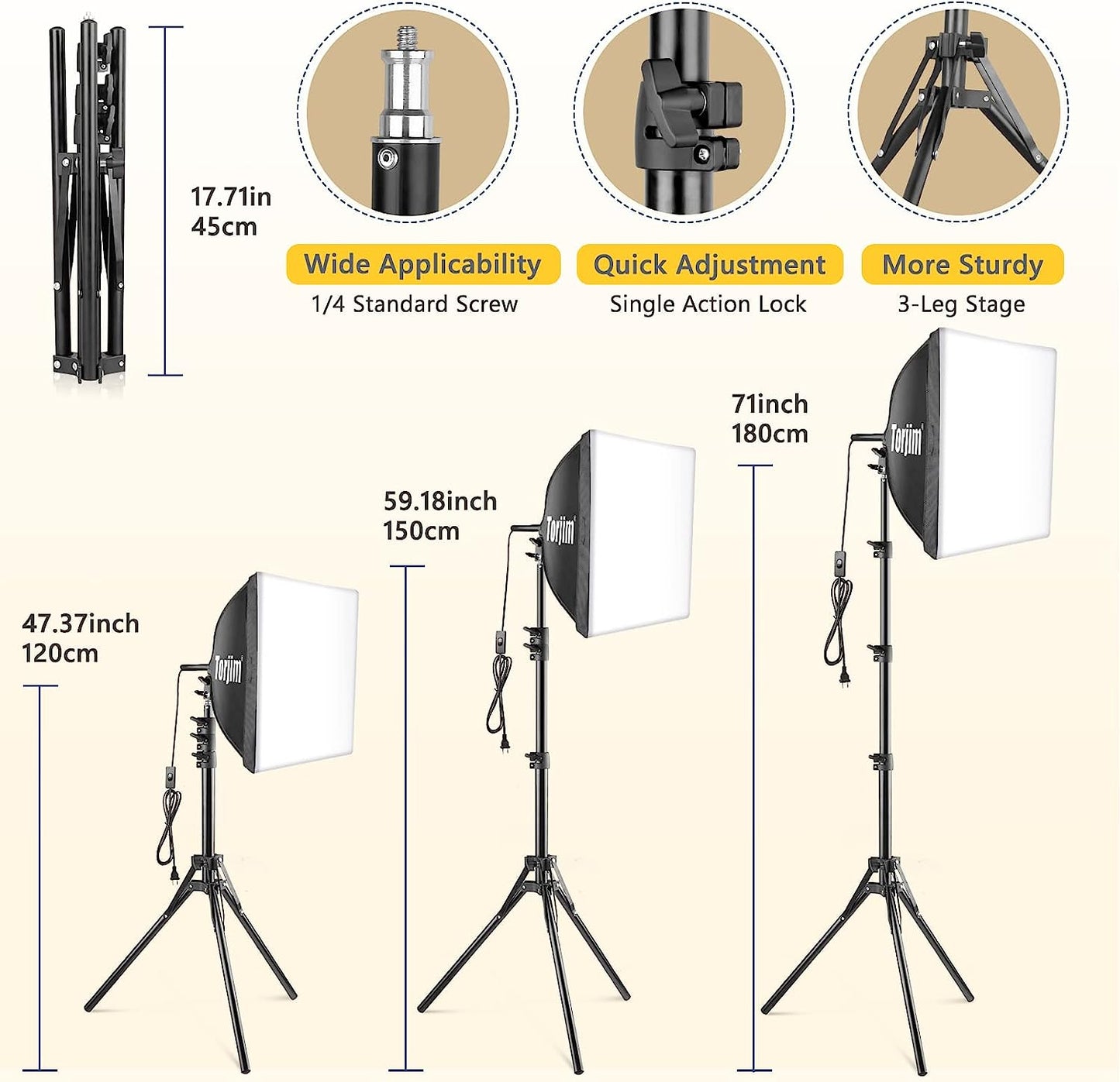 Softbox Photography Lighting Kit, 16'' X 16'' Professional Softbox Lighting Kit